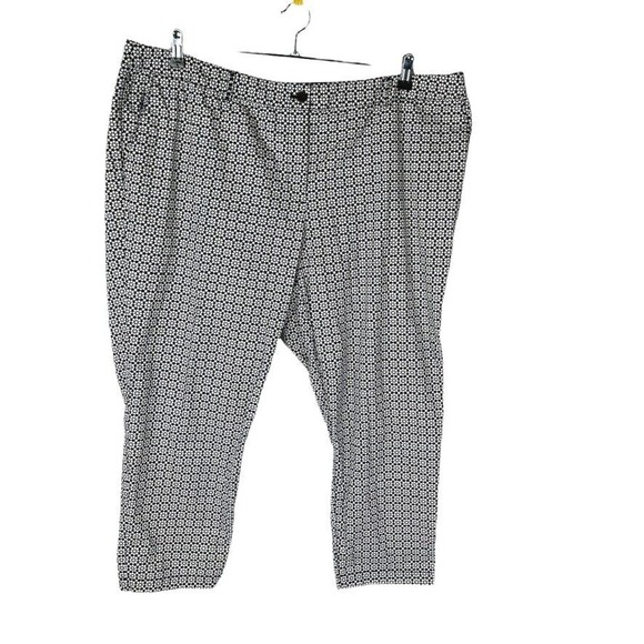 Talbots Womans Pants Patterned 22WP The Weekend Chino Blue White Geo Pattern - Picture 1 of 8